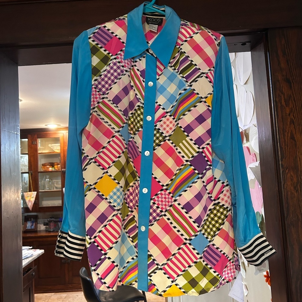 Vintage Silk button down shirt set